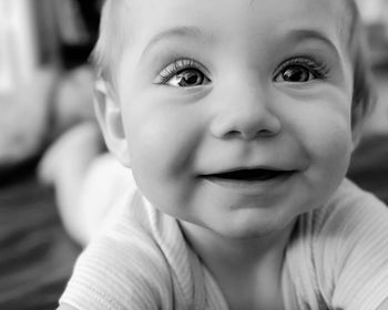 Close-up portrait of cute baby boy