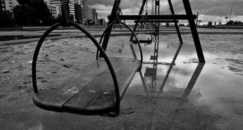 Empty benches in playground