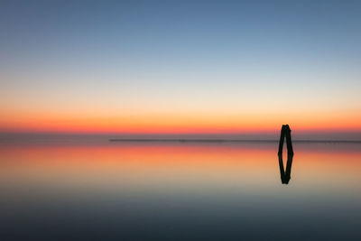 Scenic view of sea at sunset