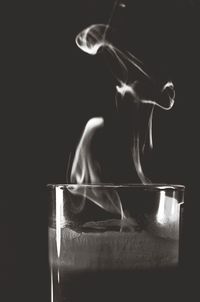 Close-up of over black background