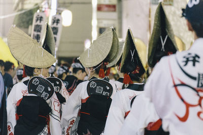 Rear view of people at traditional festival