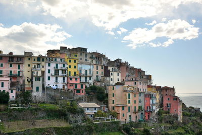 Low angle view of buildings against sky
