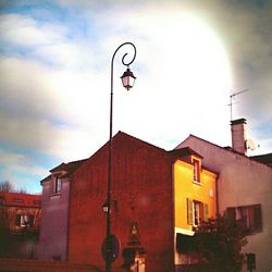 Low angle view of street light against clear sky