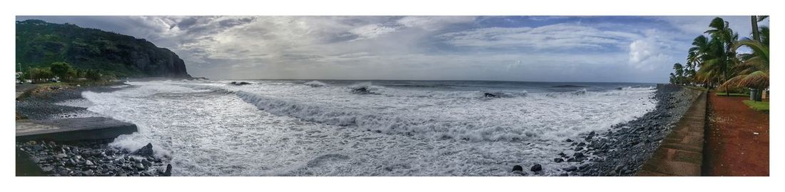 Panoramic view of sea against sky