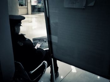Man working in mirror