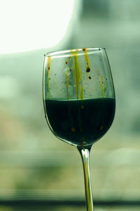 Close-up of beer in glass