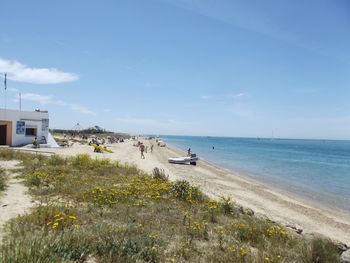 Scenic view of beach against sky