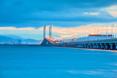 Bridge over river against sky