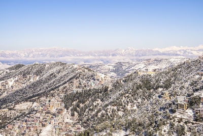 High angle view of townscape against sky