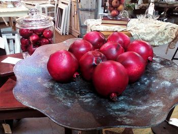 Close-up of apples on table