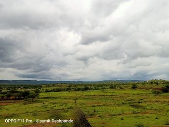 Scenic view of field against sky