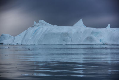 Scenic view of frozen lake against sky