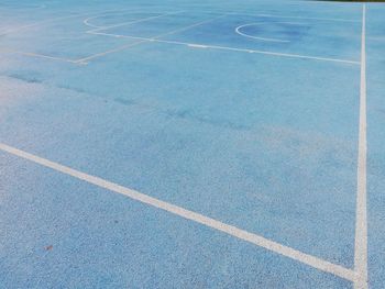 High angle view of basketball court