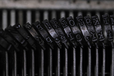 Close-up of typewriter