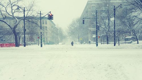 People on snow covered landscape