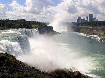 Scenic view of waterfall