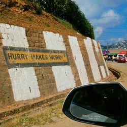 Information sign on road