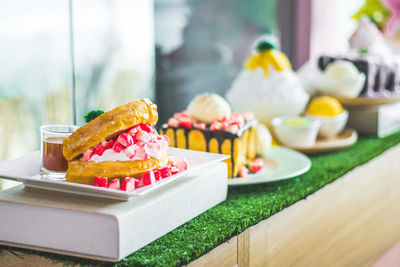 Close-up of cake on table