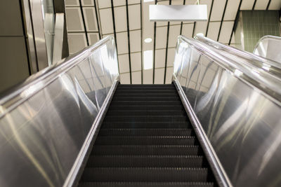 Low angle view of escalator