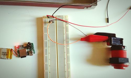 High angle view of electronic circuit board