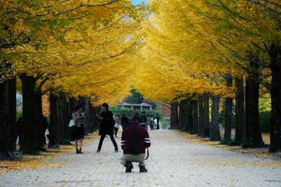 People walking on footpath