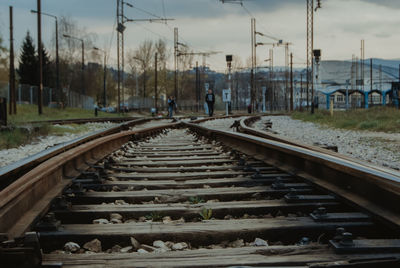 View of railroad tracks against sky