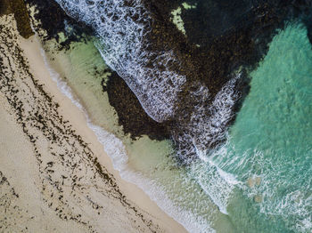 High angle view of beach