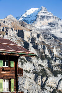 Scenic view of mountains against sky during winter