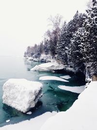 Scenic view of frozen sea against sky