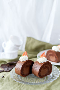 Close-up of cupcakes on table