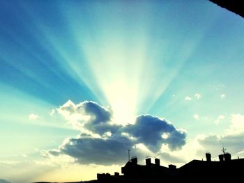 Low angle view of sky at sunset