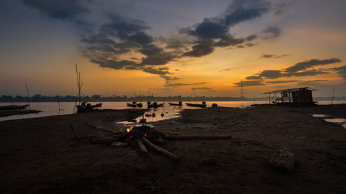 Scenic view of beach during sunset