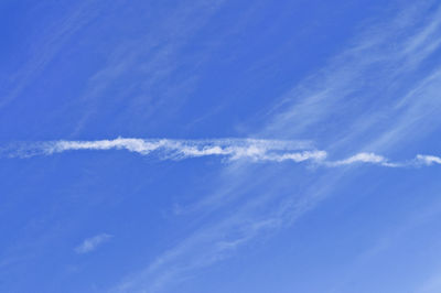 Low angle view of vapor trail in sky