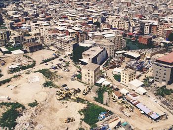 High angle view of cityscape