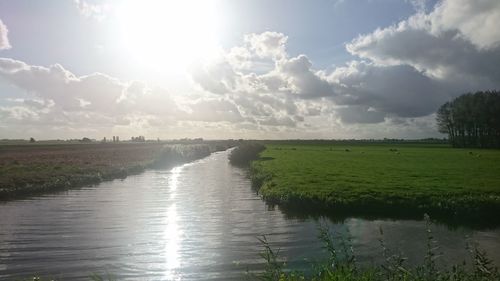 Scenic view of river against sky