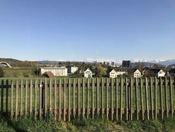 Panoramic shot of field against sky