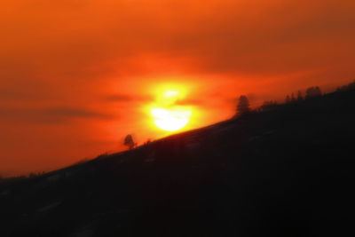 Scenic view of landscape against sky during sunset