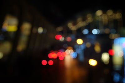 Defocused image of illuminated city