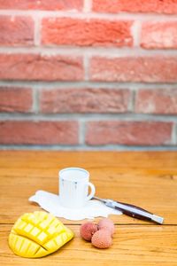 Food on wooden table