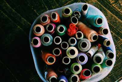 Close-up of multi colored pencils