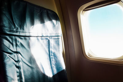 Close-up of airplane window