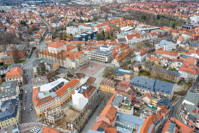 High angle shot of townscape