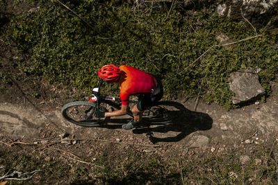 Man riding bicycle