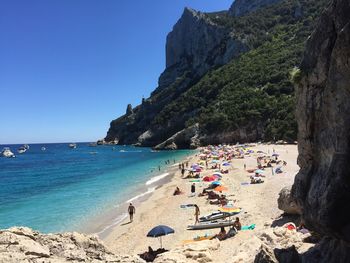 View of people on beach