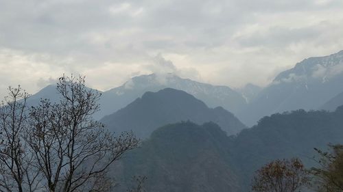 Scenic view of mountains against sky