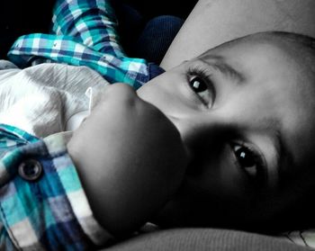 Close-up portrait of cute baby