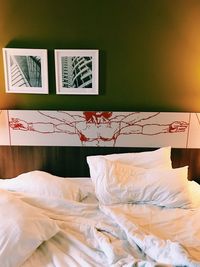 Close-up of curtain on bed