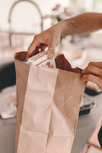 Close-up of woman holding ice cream