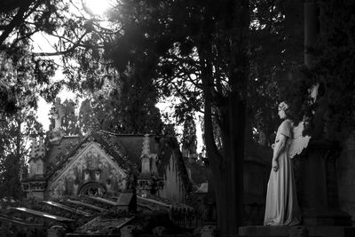 Sculpture in the modernist cemetery of montjuic in barcelona spain