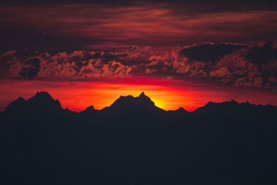 Scenic view of dramatic sky during sunset